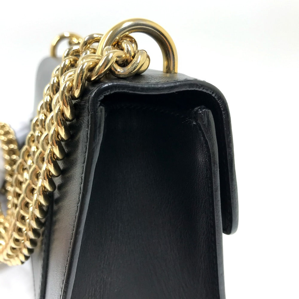 GUCCI Shoulder Bag 409487 leather black Small Padlock Chain