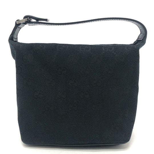 GUCCI Pouch 039-1147 canvas black GGpattern mini bag