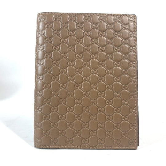 GUCCI passport case 346079 leather Brown Guccissima logo mens Used Authentic