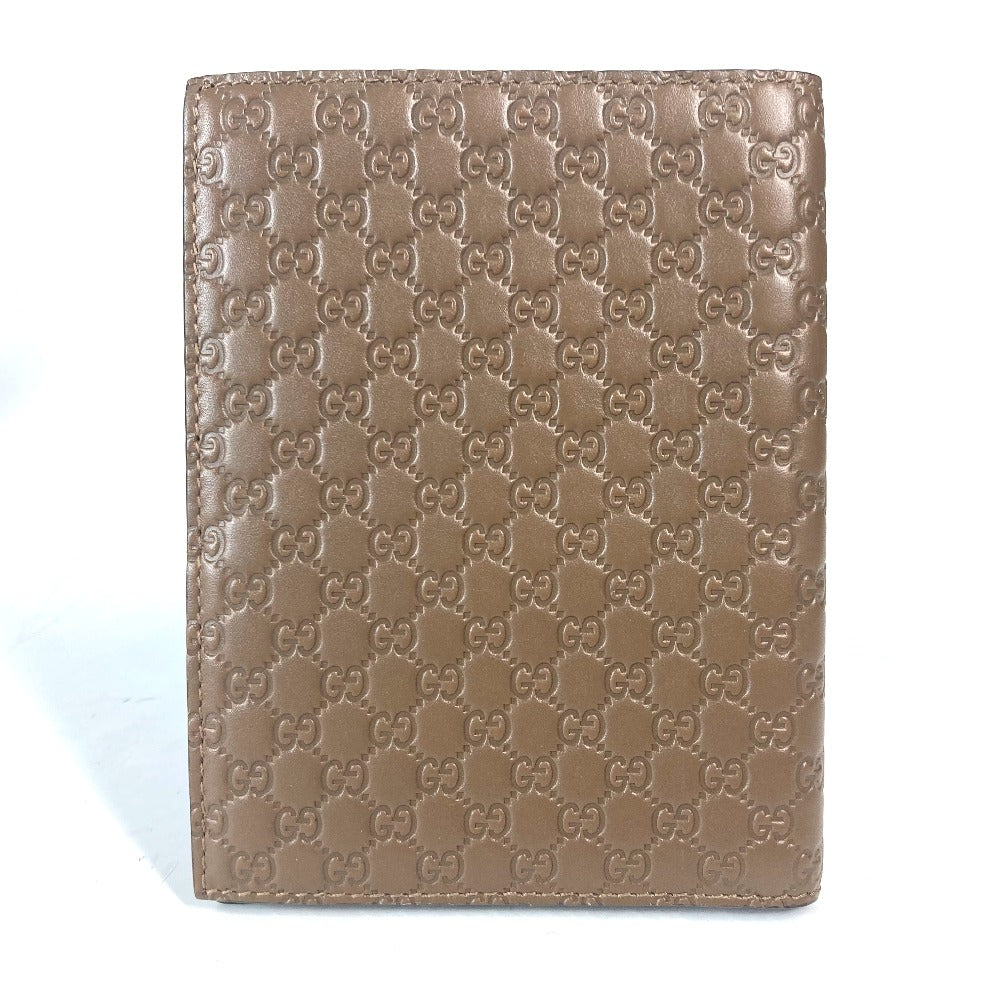 GUCCI passport case 346079 leather Brown Guccissima logo mens Used Authentic