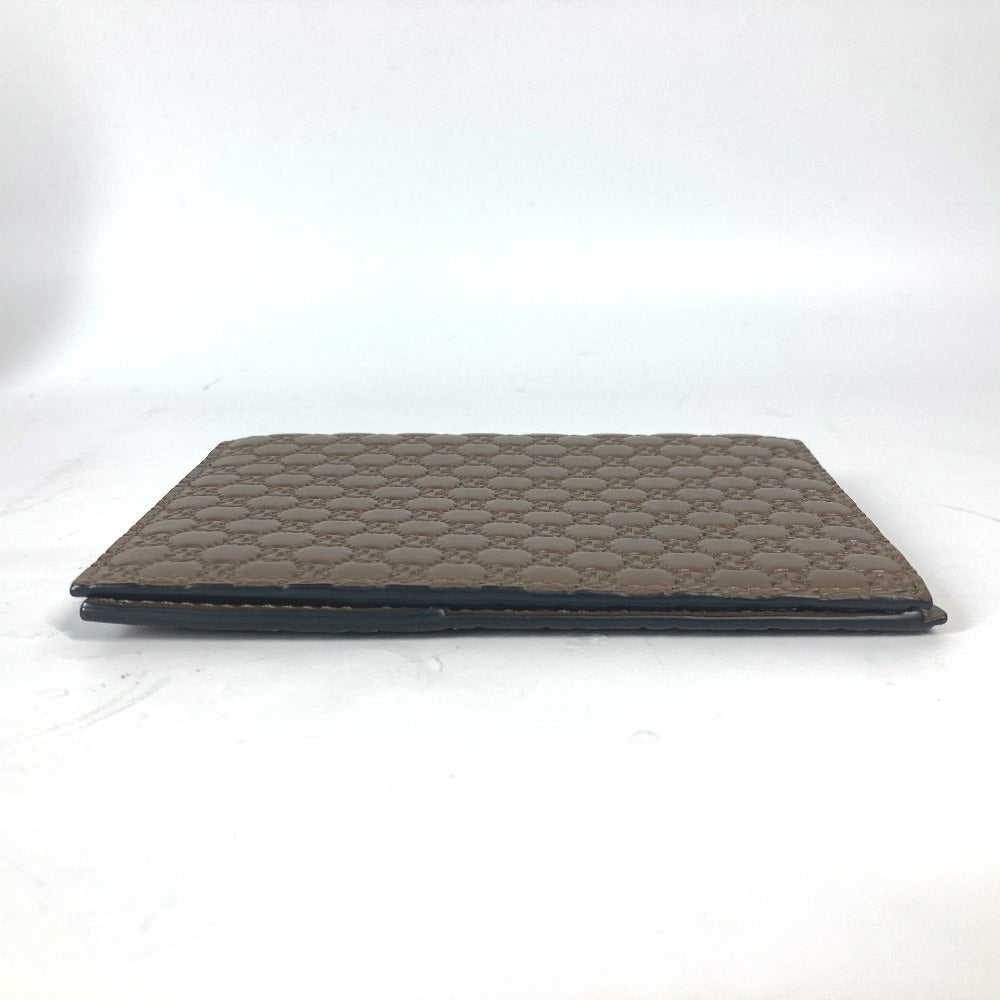 GUCCI passport case 346079 leather Brown Guccissima logo mens Used Authentic