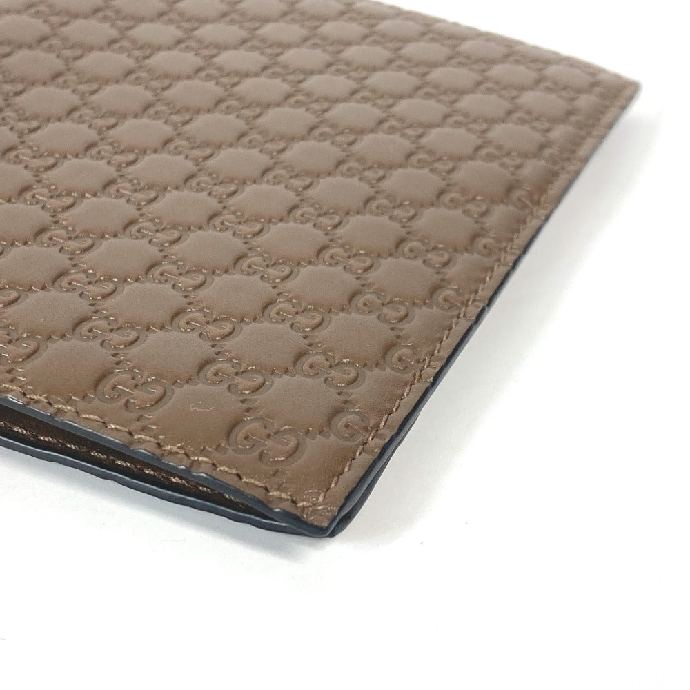 GUCCI passport case 346079 leather Brown Guccissima logo mens Used Authentic