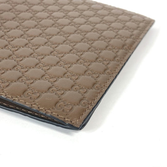 GUCCI passport case 346079 leather Brown Guccissima logo mens Used Authentic