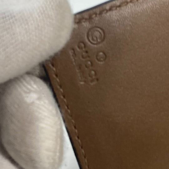 GUCCI passport case 346079 leather Brown Guccissima logo mens Used Authentic