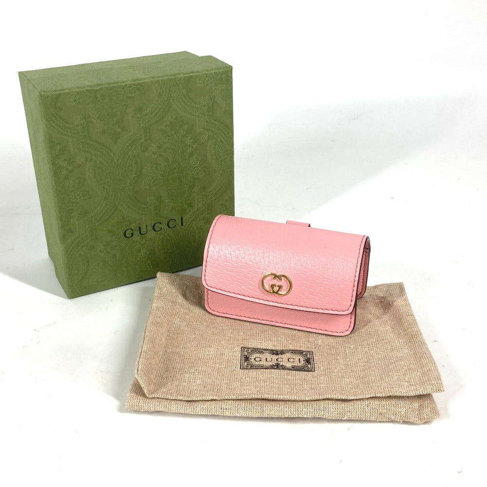 GUCCI key ring 692956 leather pink pet dog puppy dog Etiquette Bag Holder Women Used Authentic