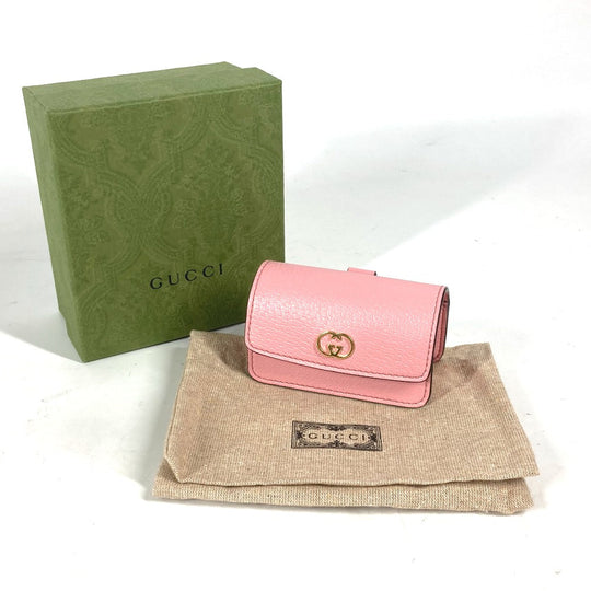 GUCCI key ring 692956 leather pink pet dog puppy dog Etiquette Bag Holder Women Used Authentic