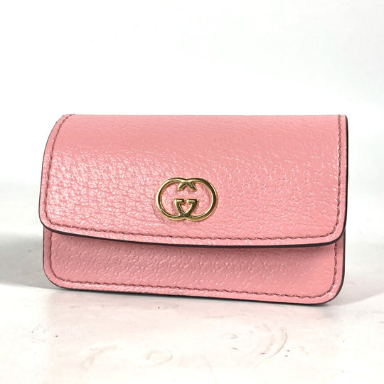 GUCCI key ring 692956 leather pink pet dog puppy dog Etiquette Bag Holder Women Used Authentic