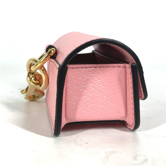 GUCCI key ring 692956 leather pink pet dog puppy dog Etiquette Bag Holder Women Used Authentic