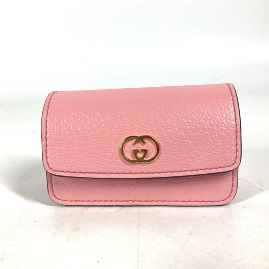 GUCCI key ring 692956 leather pink pet dog puppy dog Etiquette Bag Holder Women Used Authentic