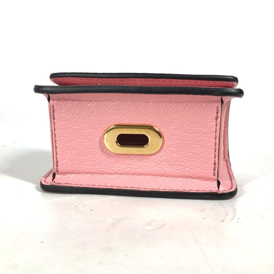 GUCCI key ring 692956 leather pink pet dog puppy dog Etiquette Bag Holder Women Used Authentic