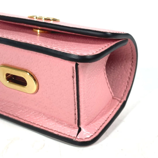 GUCCI key ring 692956 leather pink pet dog puppy dog Etiquette Bag Holder Women Used Authentic