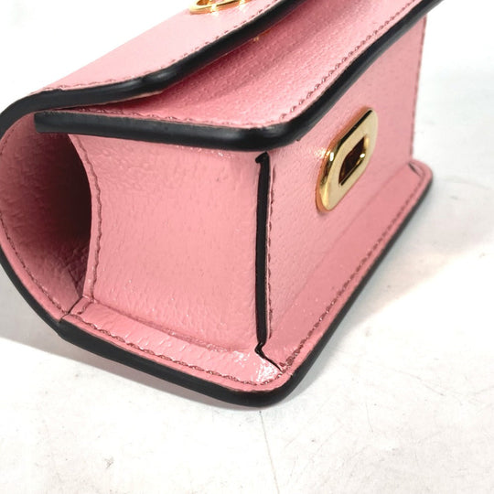 GUCCI key ring 692956 leather pink pet dog puppy dog Etiquette Bag Holder Women Used Authentic