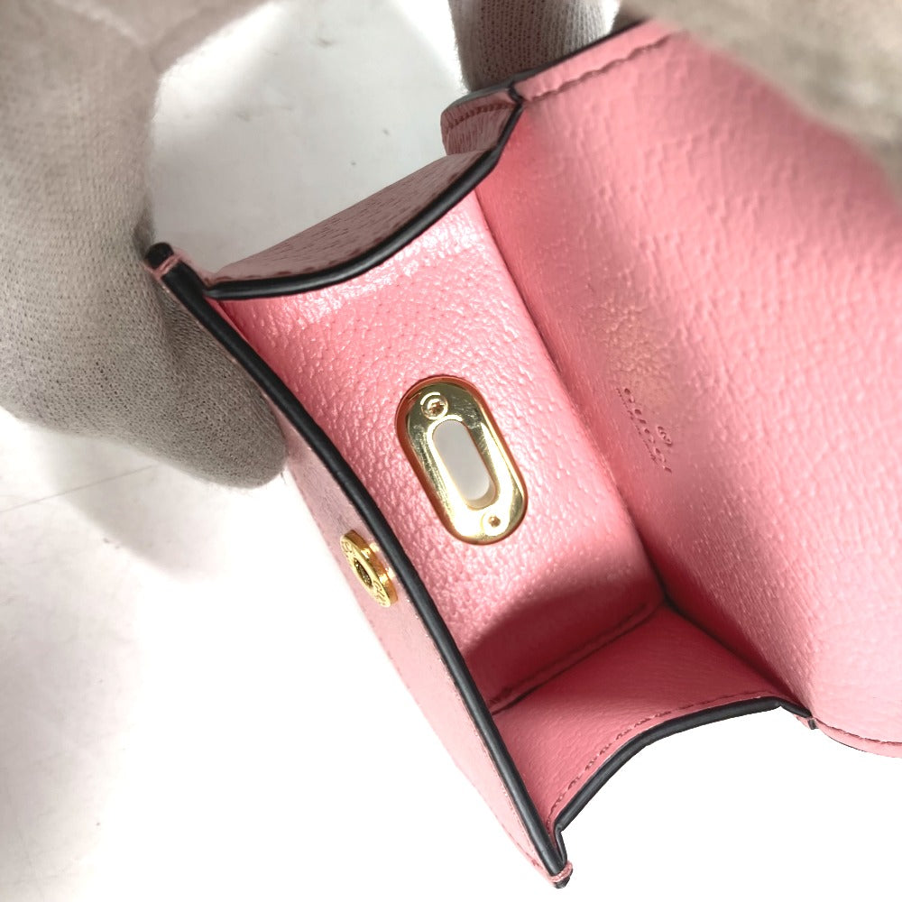 GUCCI key ring 692956 leather pink pet dog puppy dog Etiquette Bag Holder Women Used Authentic