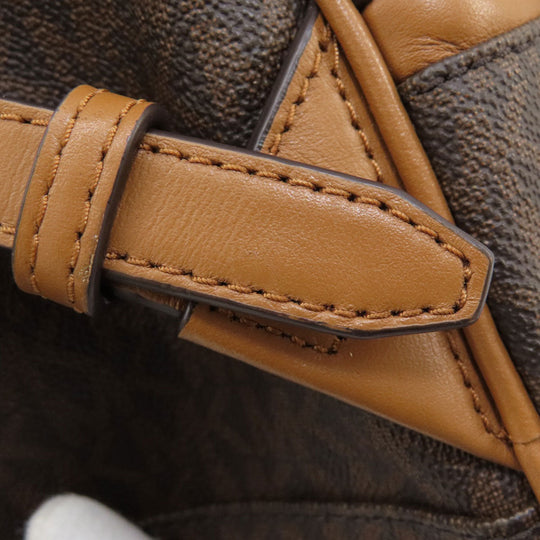 MICHAEL KORS Backpack PVC Brown MK signature Women Used Authentic