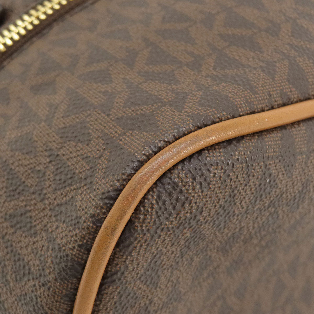 MICHAEL KORS Backpack PVC Brown MK signature Women Used Authentic