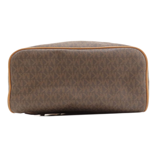 MICHAEL KORS Backpack PVC Brown MK signature Women Used Authentic