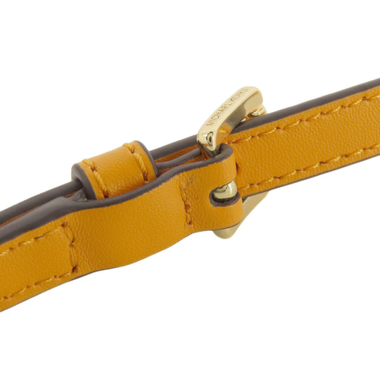 MICHAEL KORS Handbag Leather, Coated Canvas yellow MK signature Women Used Authentic
