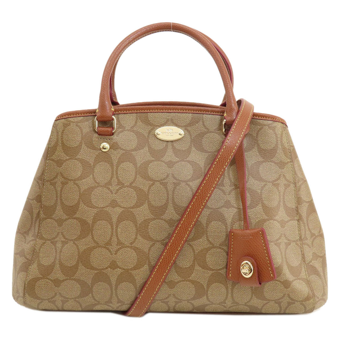 COACH Tote Bag F34608 PVC Brown Signature 2WAY
