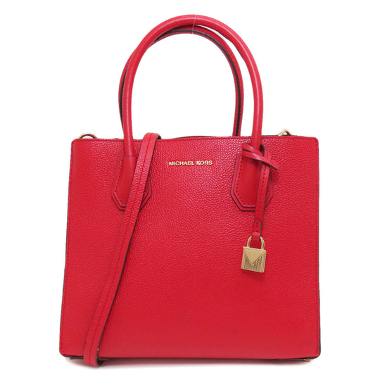 MICHAEL KORS Handbag leather Red 2WAY Women Used Authentic