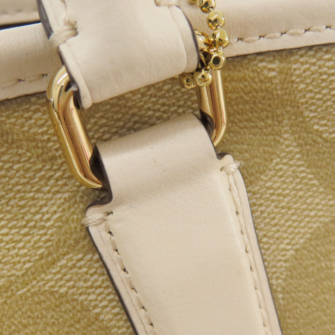 COACH Handbag F58310 PVC beige Signature 2WAY Women Used Authentic