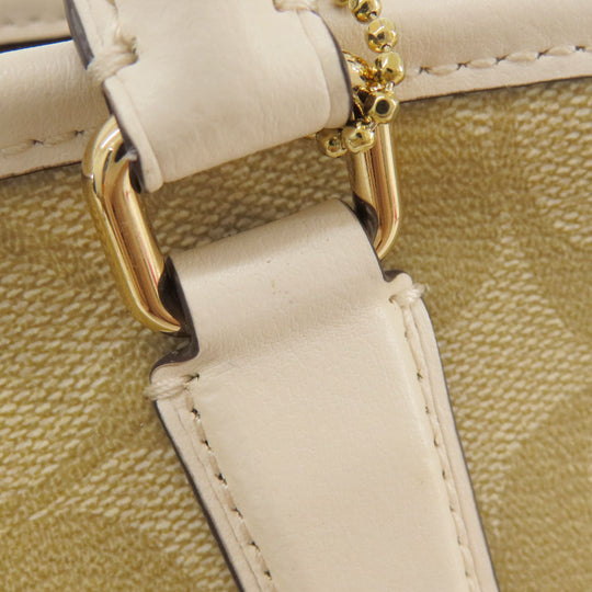 COACH Handbag F58310 PVC beige Signature 2WAY Women Used Authentic