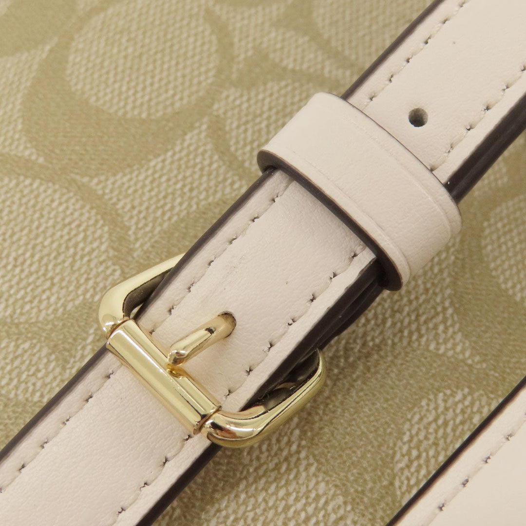 COACH Handbag F58310 PVC beige Signature 2WAY Women Used Authentic