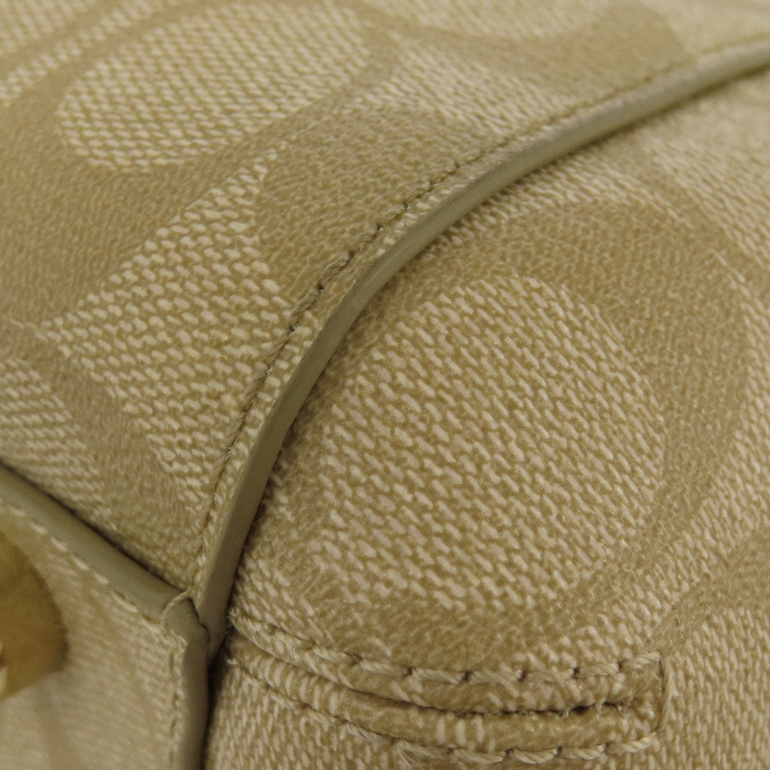 COACH Handbag F58310 PVC beige Signature 2WAY Women Used Authentic