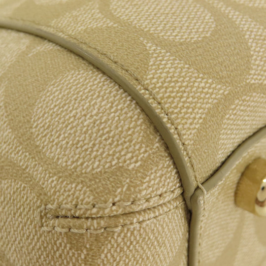 COACH Handbag F58310 PVC beige Signature 2WAY Women Used Authentic