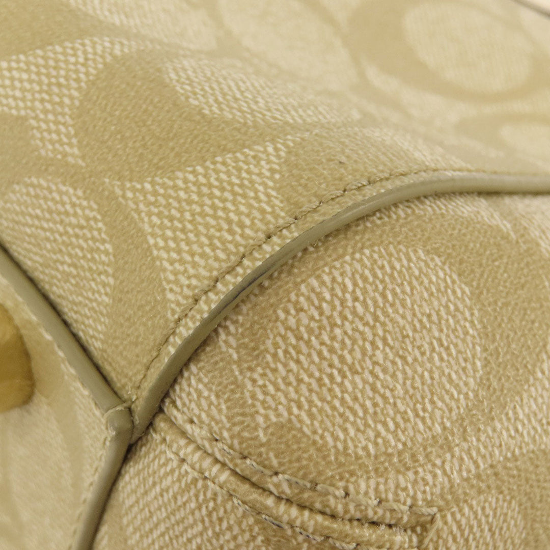 COACH Handbag F58310 PVC beige Signature 2WAY Women Used Authentic