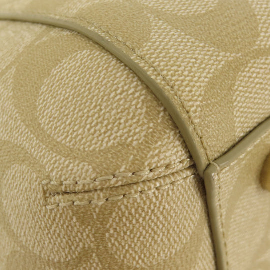 COACH Handbag F58310 PVC beige Signature 2WAY Women Used Authentic