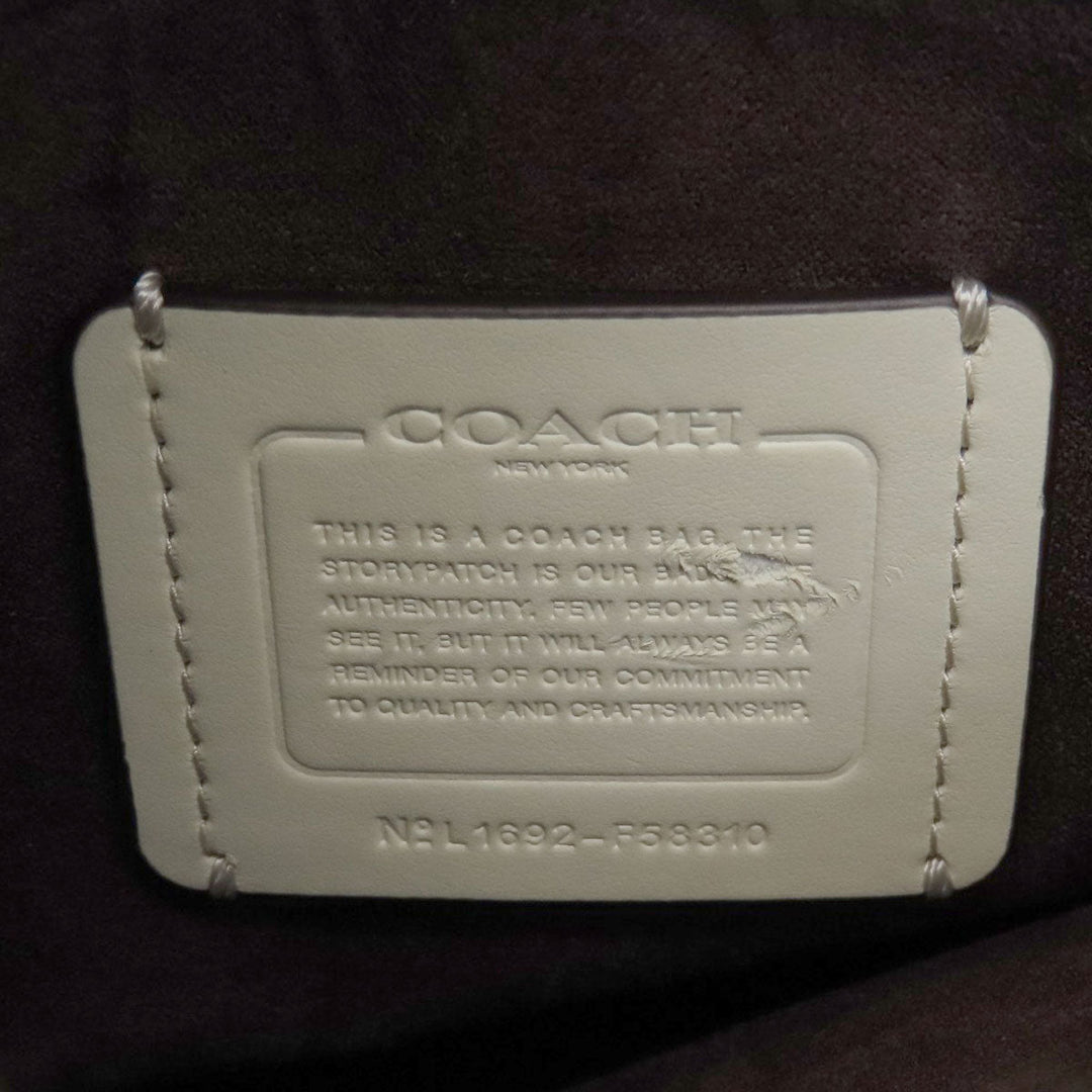 COACH Handbag F58310 PVC beige Signature 2WAY Women Used Authentic