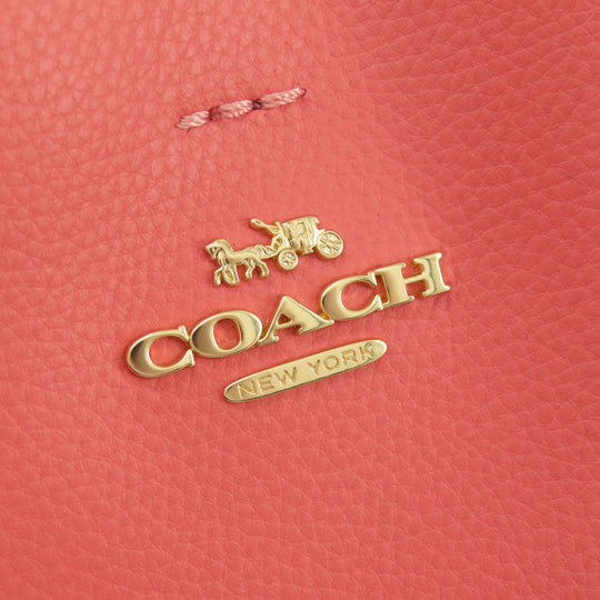 COACH Handbag 91122 leather pink 2WAY Women Used Authentic