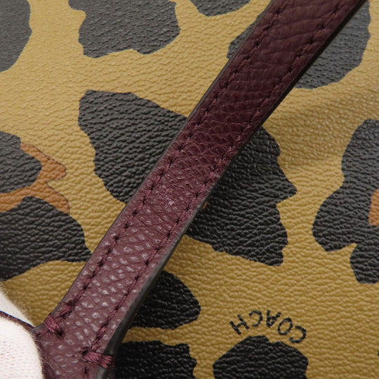 COACH Tote Bag PVC Brown reversible Women Used Authentic