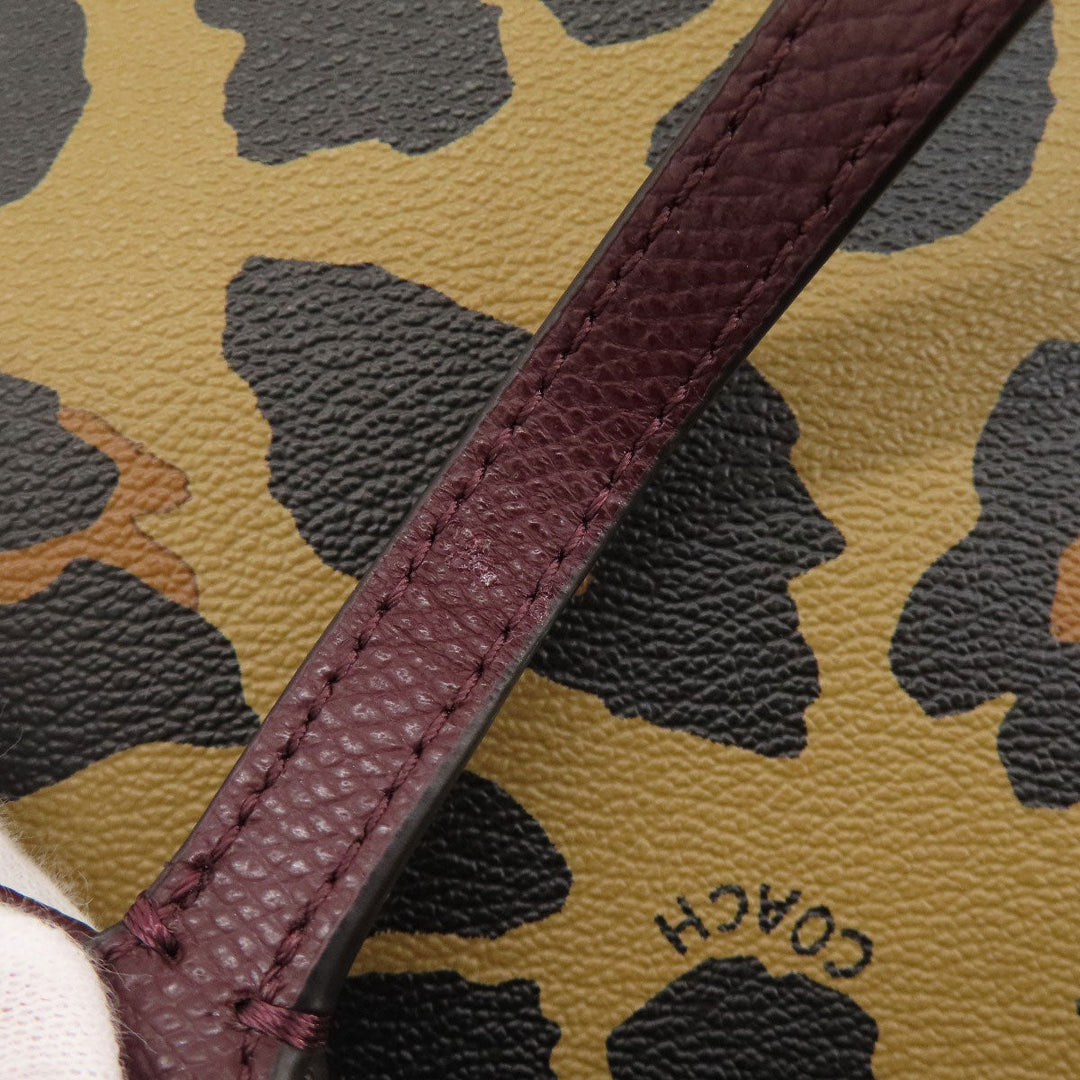 COACH Tote Bag PVC Brown reversible Women Used Authentic