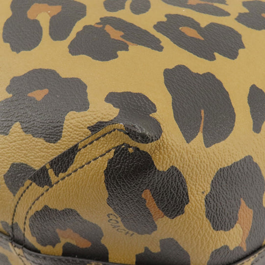 COACH Tote Bag PVC Brown reversible Women Used Authentic