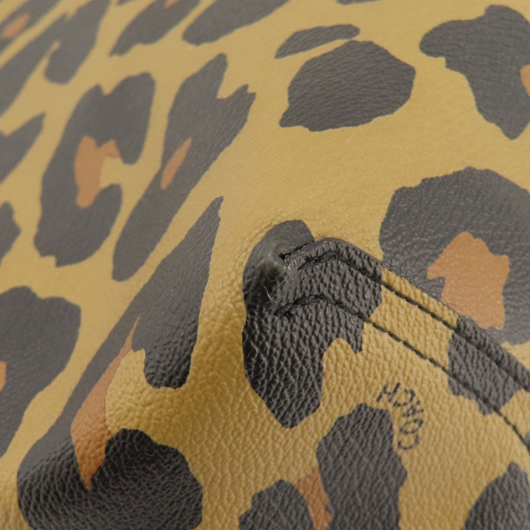 COACH Tote Bag PVC Brown reversible Women Used Authentic