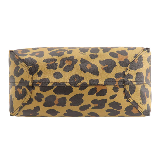 COACH Tote Bag PVC Brown reversible Women Used Authentic