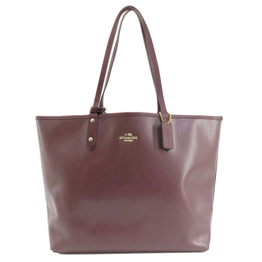 COACH Tote Bag PVC Brown reversible Women Used Authentic