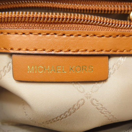 MICHAEL KORS Shoulder Bag Leather, Coated Canvas Brown MK Signature ChainShoulder Women Used Authentic