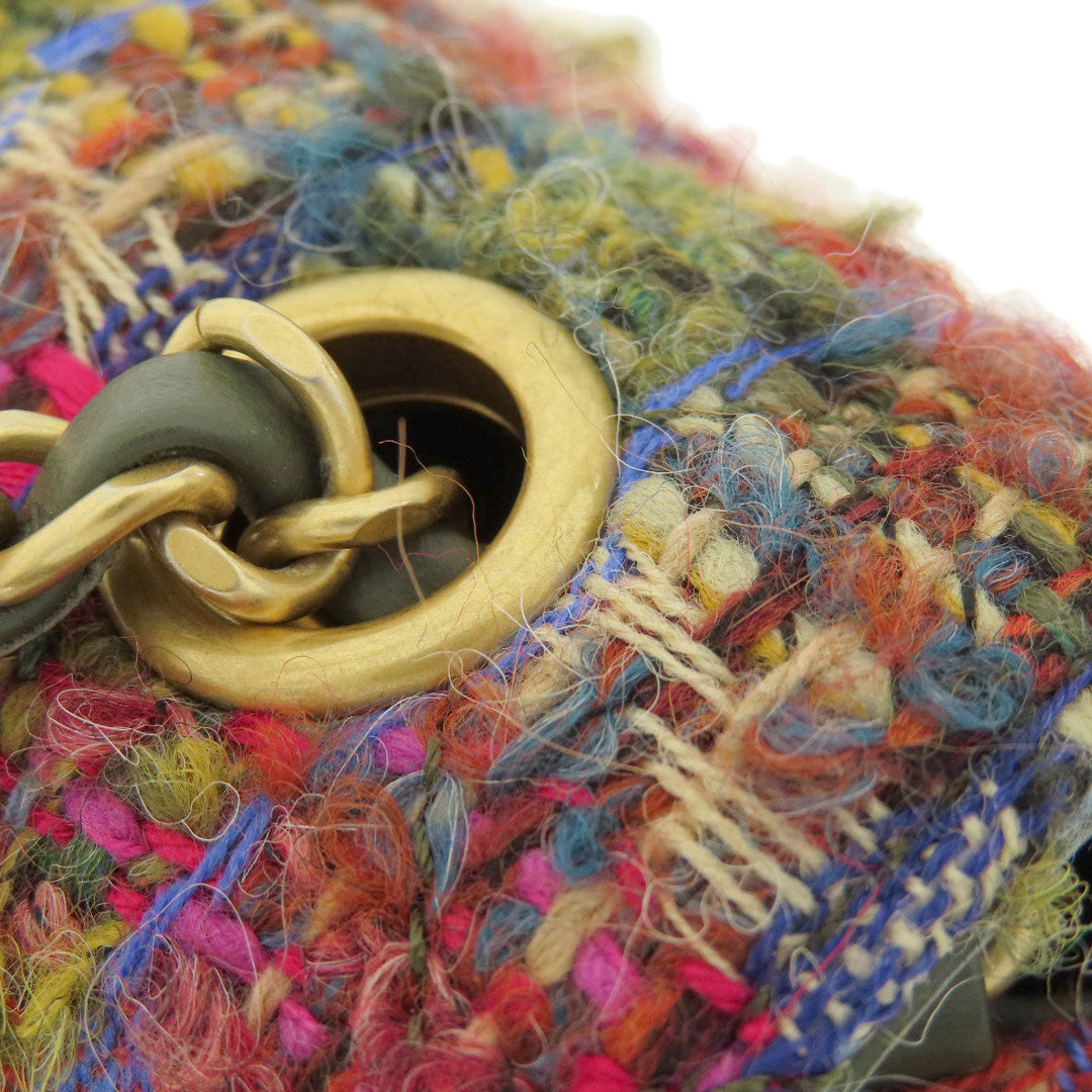 CHANEL Shoulder Bag Tweed multicolor ChainShoulder COCO Mark Gold Metal Women Used Authentic