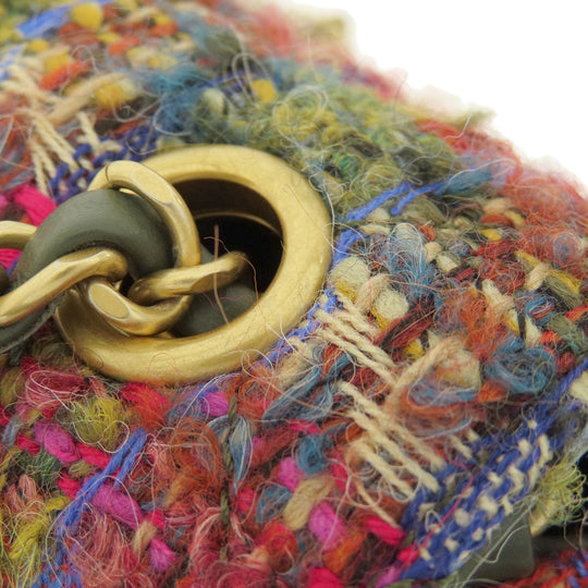 CHANEL Shoulder Bag Tweed multicolor ChainShoulder COCO Mark Gold Metal Women Used Authentic