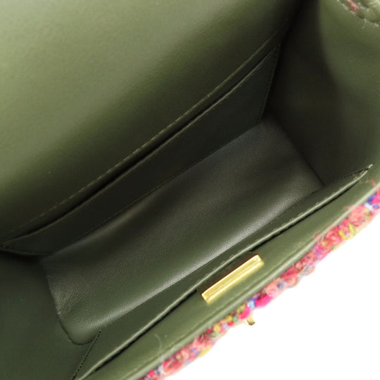 CHANEL Shoulder Bag Tweed multicolor ChainShoulder COCO Mark Gold Metal Women Used Authentic