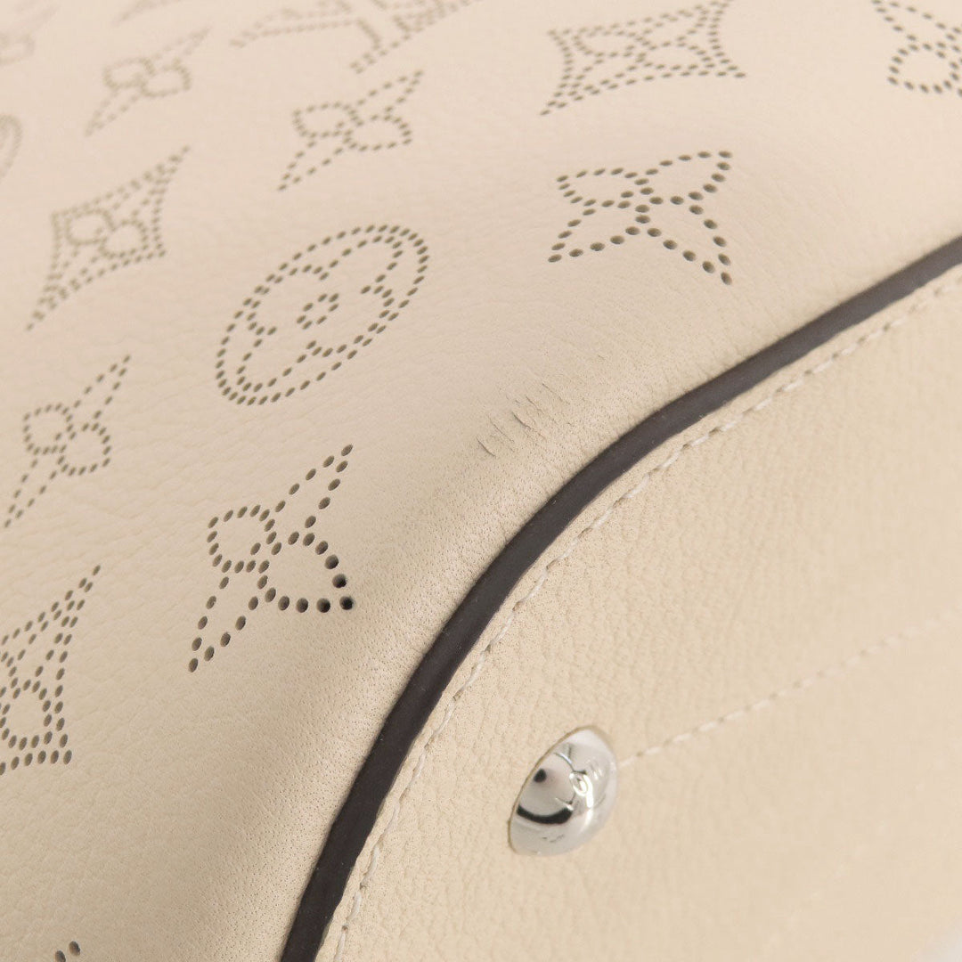 LOUIS VUITTON Tote Bag Mahina leather beige girolatta creme Women Used Authentic