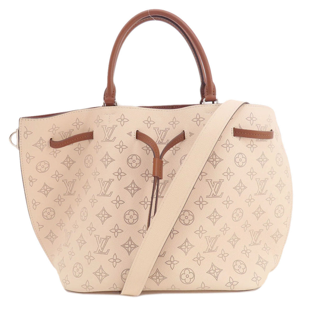 LOUIS VUITTON Tote Bag Mahina leather beige girolatta creme Women Used Authentic