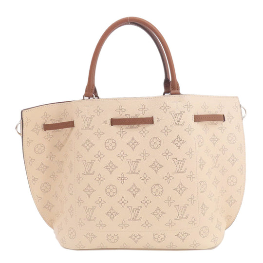 LOUIS VUITTON Tote Bag Mahina leather beige girolatta creme Women Used Authentic