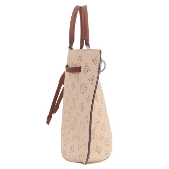 LOUIS VUITTON Tote Bag Mahina leather beige girolatta creme Women Used Authentic