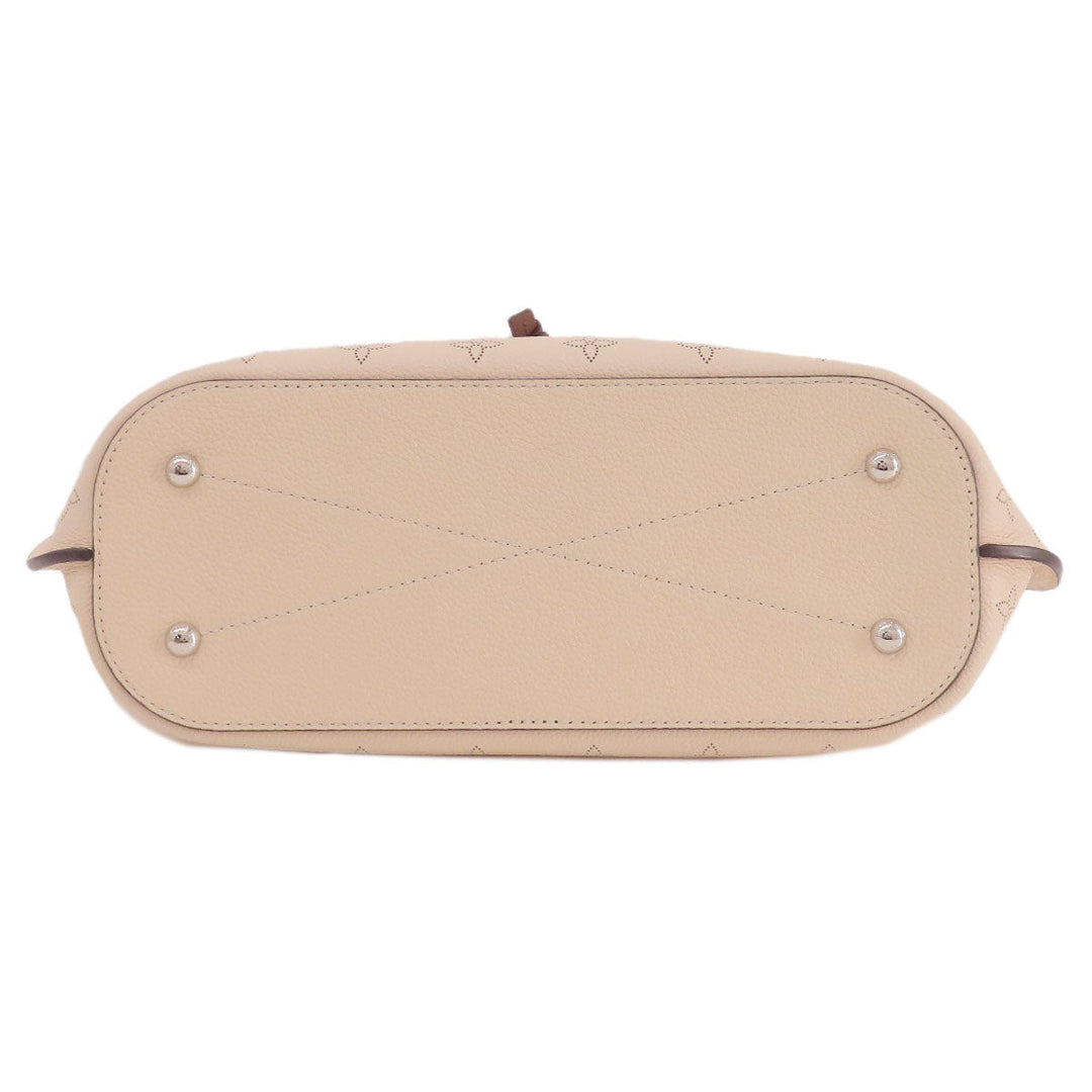 LOUIS VUITTON Tote Bag Mahina leather beige girolatta creme Women Used Authentic