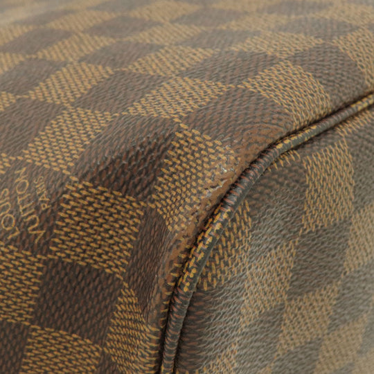 LOUIS VUITTON Tote Bag N41603 Damier canvas Brown Neverfull MM Damier Ebene Rose Ballerine Women Used Authentic
