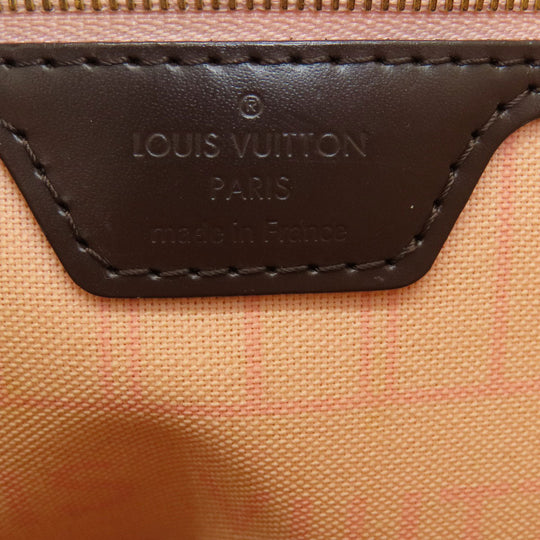 LOUIS VUITTON Tote Bag N41603 Damier canvas Brown Neverfull MM Damier Ebene Rose Ballerine Women Used Authentic