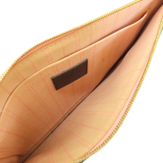 LOUIS VUITTON Tote Bag N41603 Damier canvas Brown Neverfull MM Damier Ebene Rose Ballerine Women Used Authentic